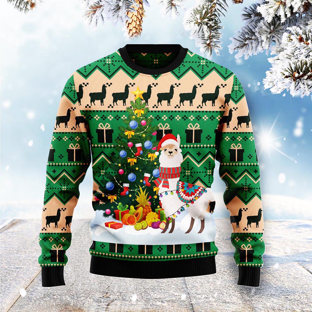 Cute Christmas Tree Llama Ugly Christmas Sweater Unisex Knit Wool Ugly Sweater Cute Christmas Tree Llama Ugly Christmas Sweater Unisex Knit Wool Ugly Sweater