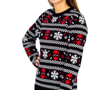 Deadpool Holiday Snow Stripes Ugly Christmas Sweater Knit Wool Sweater