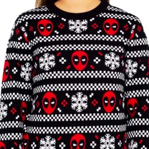 Deadpool Holiday Snow Stripes Ugly Christmas Sweater Knit Wool Sweater