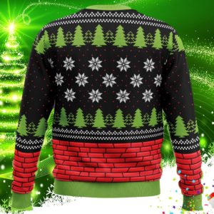 Deck The Halls Build A Wall Ugly Christmas Sweater Knit Wool Sweater
