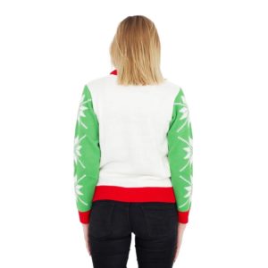 Dr Seuss Grinch As Santa Next To Tree Ugly Christmas Sweater Knit Wool Sweater