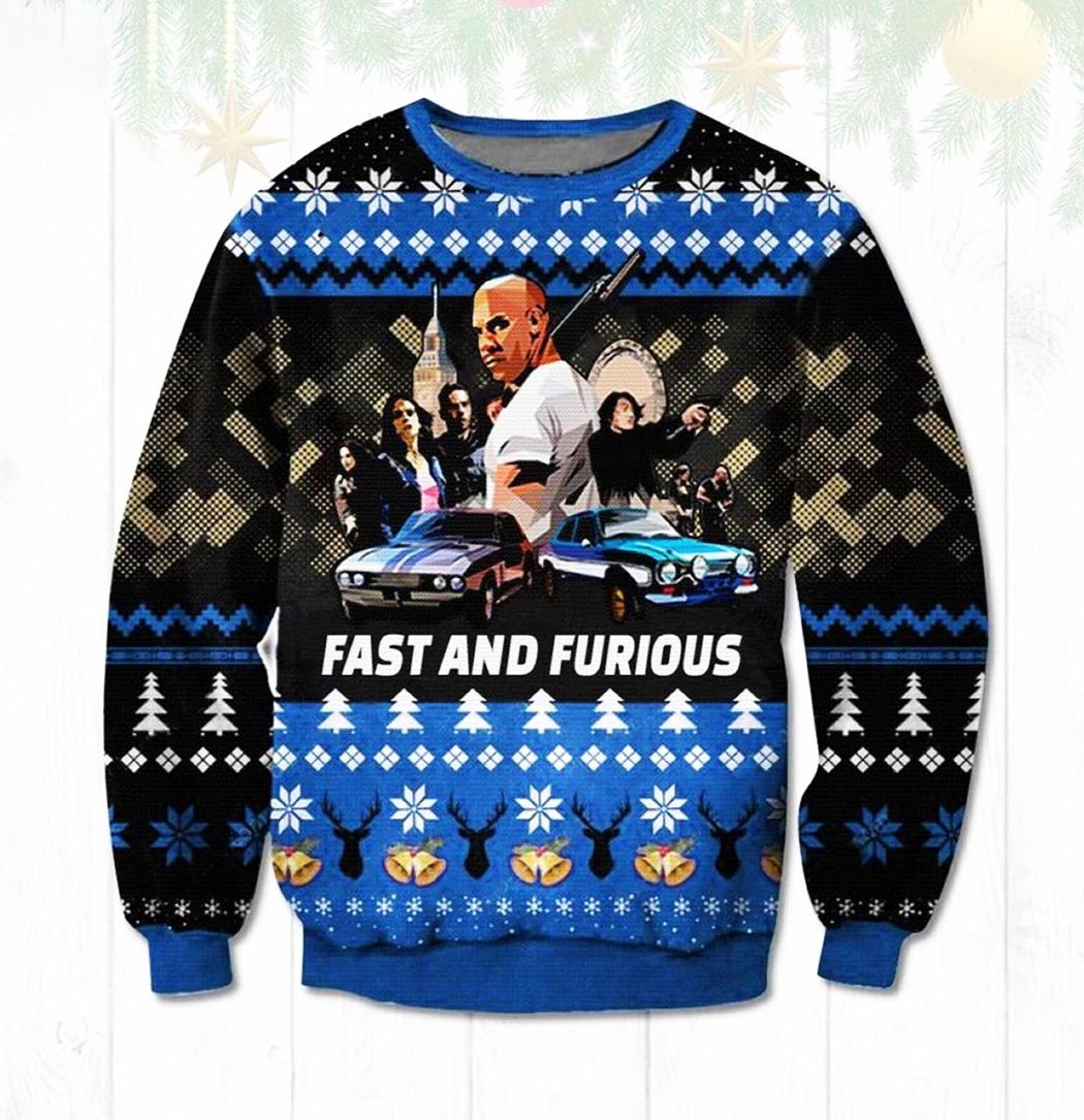 Fast and Furious Ugly Christmas Sweater Unisex Knit Wool Ugly Sweater Fast and Furious Ugly Christmas Sweater Unisex Knit Wool Ugly Sweater