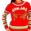 Feel The Joy Groping Hands Tacky Ugly Christmas Sweater Knit Wool Sweater
