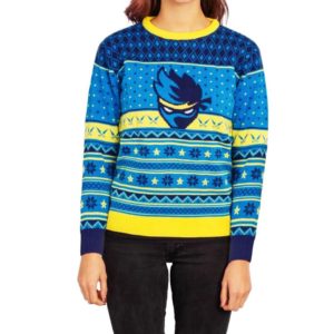 Fortnite Ninja Logo Ugly Christmas Sweater Shurikens Pattern Knit Wool Sweater 1