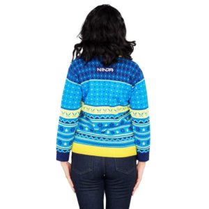 Fortnite Ninja Logo Ugly Christmas Sweater Shurikens Pattern Knit Wool Sweater