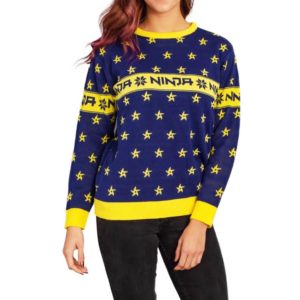 Fortnite Ninja Ugly Christmas Sweater With Shuriken Knit Wool Sweater