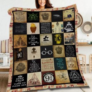 Harry Potter Quilt Blanket Harry Potter Quilt Hogwart Wizard Witch Magic Soft Comfortable Quilt