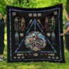 Harry Potter Quilt Symbols Gryffindor Slytherin Hufflepuff Ravenclaw Ver2 Quilt Blanket