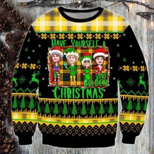 Have Yourself A Very Golden Xmas Ugly Christmas Sweater Unisex Knit Wool Ugly Sweater