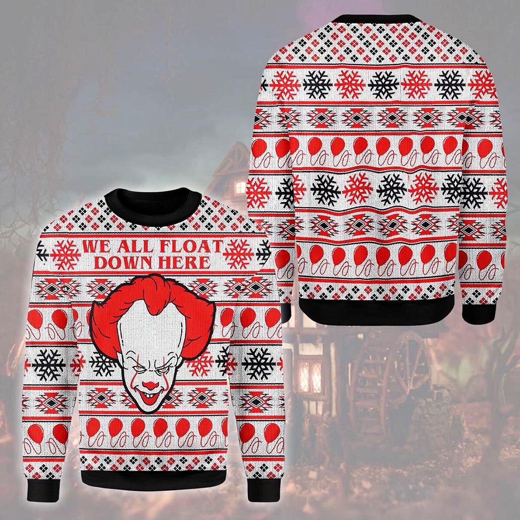 Horror Clown It Ugly Christmas Sweater Unisex Knit Wool Ugly Sweater Horror Clown It Ugly Christmas Sweater Unisex Knit Wool Ugly Sweater