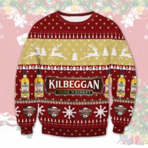 Kilbeggan Irish Whiskey Ugly Christmas Sweater Unisex Knit Wool Ugly Sweater