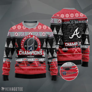 Atlanta Braves WinCraft 2021 World Series Champions Ugly Christmas Sweater Atlanta Braves WinCraft 2021 World Series Champions Ugly Christmas Sweater