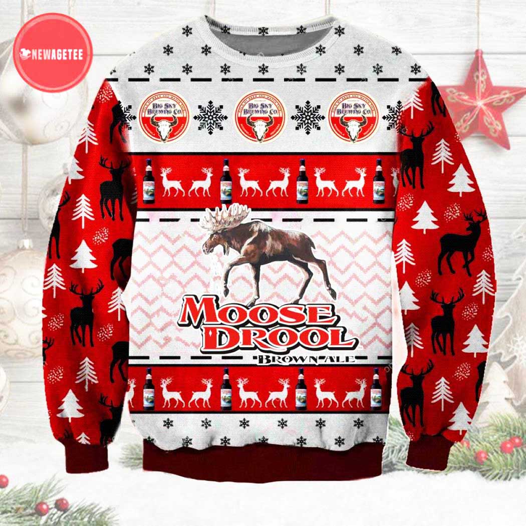 Moose Drool Brown Ale Ugly Christmas Sweater Unisex Knit Wool Ugly Sweater Moose Drool Brown Ale Ugly Christmas Sweater Unisex Knit Wool Ugly Sweater