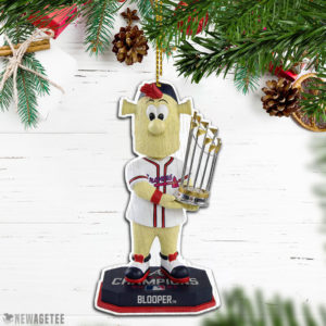 Blooper Atlanta Braves 2021 World Series Champions Wood Christmas Ornament