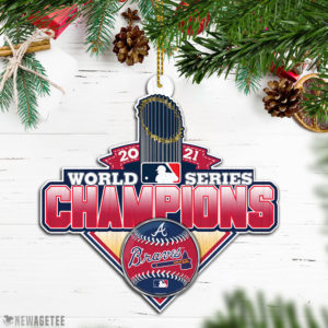 Champions Atlanta Braves World Series 2021 Wood Christmas Ornament