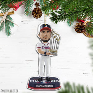 Travis D’Arnaud Atlanta Braves 2021 World Series Champions Wood Christmas Ornament