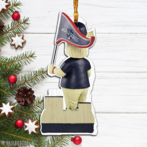 Ornament Gift Blooper Pennant Mascot Atlanta Braves Champions 2021 World Series Wood Christmas Ornament
