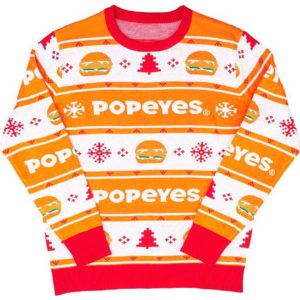 Popeyes Chicken Sandwich Ugly Christmas Knit Sweater