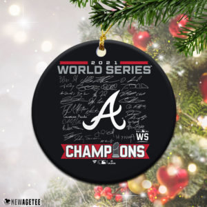 Atlanta Braves 2021 World Series Champions Signatures Christmas Ornament