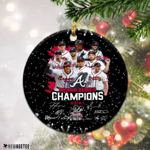Atlanta Braves World Series Champions 2021 Signatures Christmas Ornament
