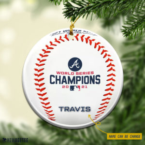 Custom Atlanta Braves WinCraft 2021 World Series Champions Christmas Ornament