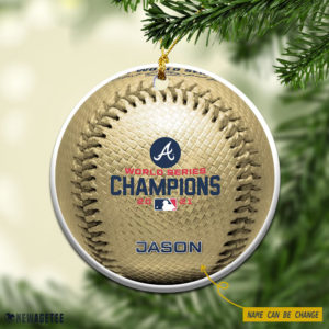 Custom Name Atlanta Braves Baseball World Series Champions 2021 Christmas Ornament
