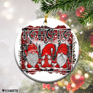 Ho Ho Ho Santa Gnomes Christmas Tree Ornament