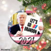 Let’s Go Brandon Donal Trump American Flag 2021 Christmas Ornament