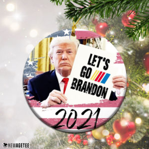 Lets Go Brandon 2021 Santa Claus Christmas Ornament