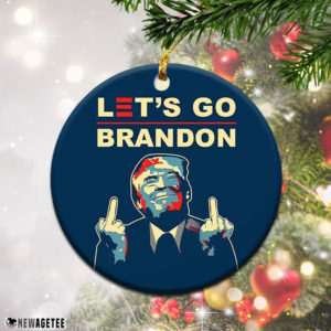 Let’s Go Brandon Donal Trump American Flag 2021 Christmas Ornament