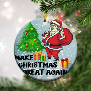 Make Christmas Great Again Funny Trump Santa Christmas Ornament