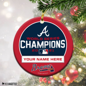 Personalized Atlanta Braves WinCraft 2021 World Series Champions Ornament Personalized Atlanta Braves WinCraft 2021 World Series Champions Ornament