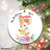 Personalized Baby Deer My 4th Fourth Christmas ornament