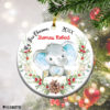 Personalized Baby Elephant Girl My First Christmas Ornament