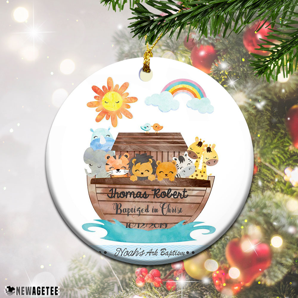 Personalized Noah’s Ark Baptism Baby Girl Boy Baptism Christening Christmas Ornament
