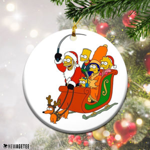 Santa Homer Simpson Family Merry Christmas Ornament