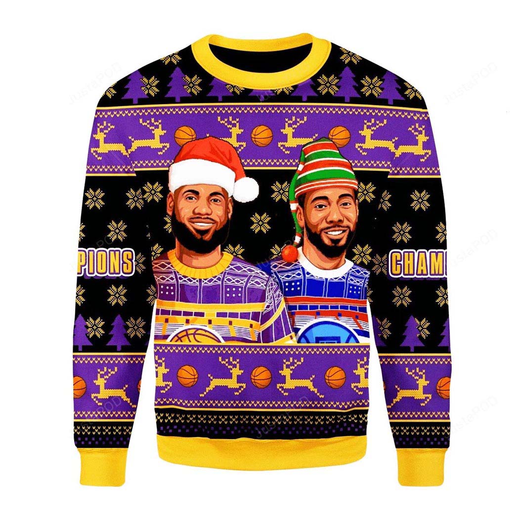 Santa Lebron James Basketball Legends Merry Ugly Christmas Knit Sweater
