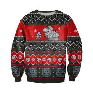 Super Mario No Pain No Game Ugly Christmas Knit Sweater