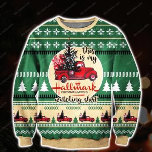 This Is My Hallmark Christmas Movies Watching Shirt Red Truck Ugly Christmas Knit Sweater