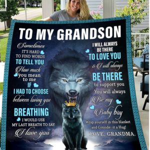 To My Grandson Soft Comfortable Quilt Blanket