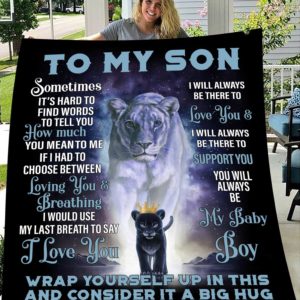 To My Son Love Mom Soft Comfortable Quilt Blanket