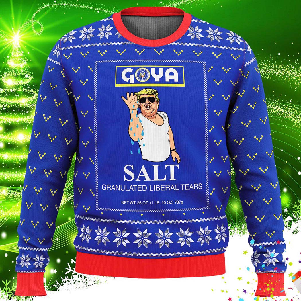 Trump Goya Salt Liberal Tears Ugly Christmas Knit Sweater Trump Goya Salt Liberal Tears Ugly Christmas Knit Sweater