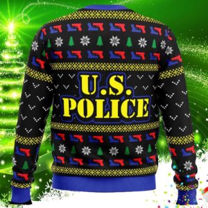 US Police Badge Ugly Christmas Knit Sweater