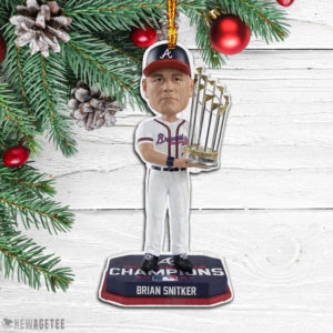 Brian Snitker Atlanta Braves 2021 World Series Champions Wood Christmas Ornament Brian Snitker Atlanta Braves 2021 World Series Champions Wood Christmas Ornament