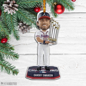 Dansby Swanson Atlanta Braves 2021 World Series Champions Wood Christmas Ornament Dansby Swanson Atlanta Braves 2021 World Series Champions Wood Christmas Ornament