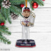Ozzie Albies Atlanta Braves 2021 World Series Champions Wood Christmas Ornament