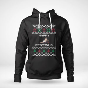 Pullover Hoodie George Costanza Seinfeld Happy Festivus Ugly Christmas Sweater Sweatshirt
