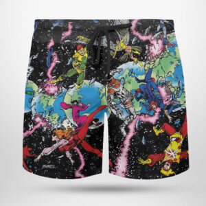 Crisis on Infinite Earths DC Comics Hawaiian Shirt beach shorts