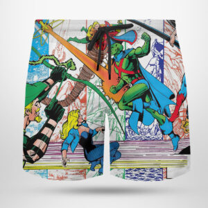 Beach Shorts Justice League Of America 1960 0200 cover George Perez Hawaiian Shirt Beach Shorts