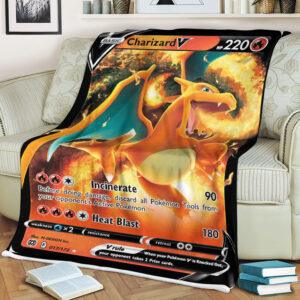 Charizard V 17-172 SWSH Brilliant Stars Holo Ultra Rare Pokemon Card Fleece Blanket